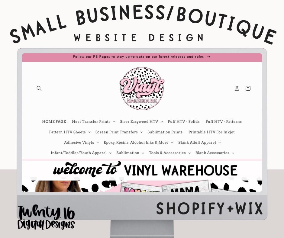 SMALL BUSINESS/BOUTIQUE WEBSITE DESIGN